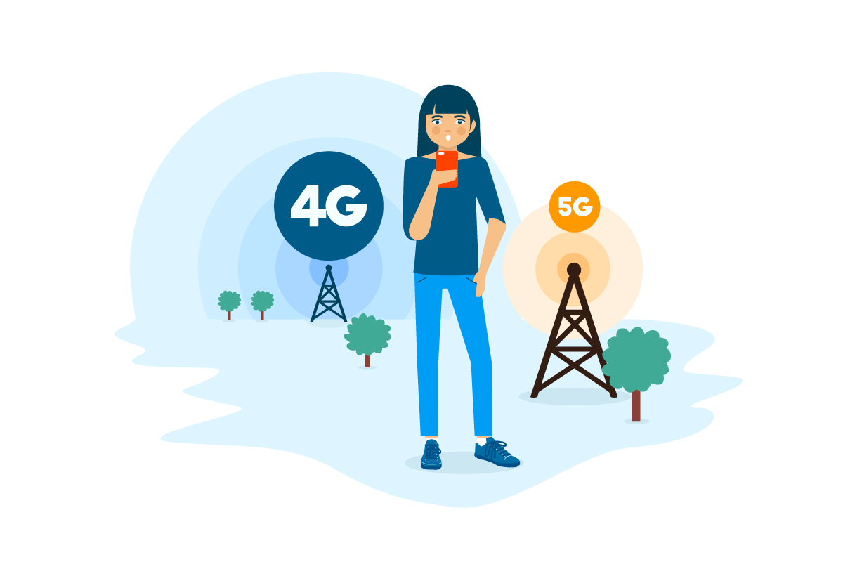 Zone ADSL, illustration 4G 5G
